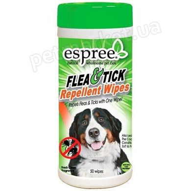 Espree FLEA & TICK Wipes - влажные салфетки от блох и клещей для собак и кошек - 50 шт. Petmarket