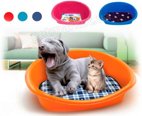 Georplast Lettino пластикова лежанка + подушка для собак та кішок - 46x35х18 см Petmarket