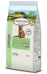 Gheda Chat & Chat Expert Adult Sterilized White Meat Poultry - корм для стерилізованих котів (біле м'ясо/горох) Petmarket