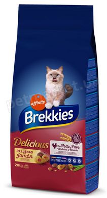 Brekkies Delicious Chicken & Turkey - корм с курицей и индейкой для кошек - 20 кг Petmarket