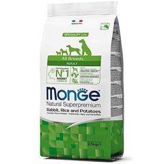 Monge ALL BREEDS Adult Rabbit, Rice & Potatoes - корм для собак (кролик/рис/картопля) - 15 кг % Petmarket
