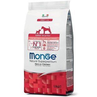 Monge MINI STARTER for Mother & Baby - перший твердий корм для цуценят дрібних порід (курка) - 1,5 кг % Petmarket