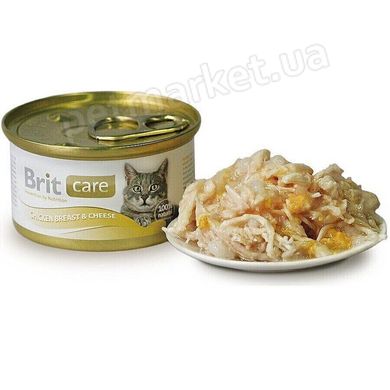Brit Care Cat CHICKEN BREAST & CHEESE - консервы для кошек (куриная грудка и сыр) Petmarket