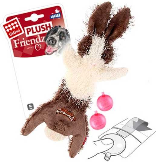 GiGwi Plush Friendz Шкурка Зайца - мягкая игрушка для собак, 47 см