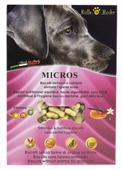 Rolls Rocky Печенье для собак Micros mix со вкусом ванили и карамели, 300 г Petmarket