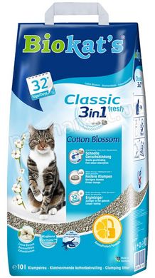 Biokat's CLASSIC 3in1 Fior di Cotton - наполнитель для кошачьего туалета (аромат цветов хлопка) - 10 кг Petmarket
