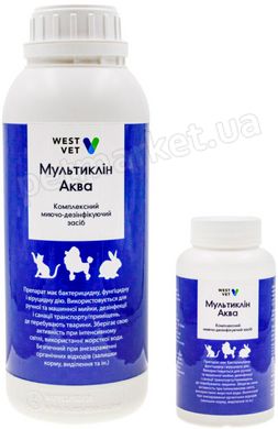 WestVet Мультиклин Аква моюще-дезинфицирующее средство для мест содержания животных - 1 л Petmarket