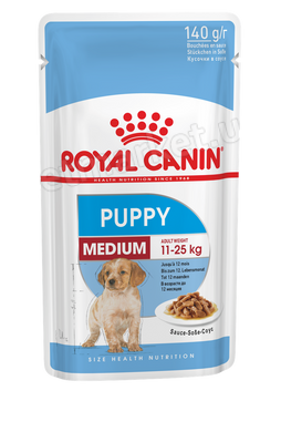 Royal Canin Medium PUPPY - вологий корм для цуценят середніх порід (шматочки в соусі) - 140 г Petmarket