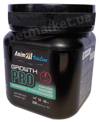 AnimAll Growth PRO вітамінно-мінеральний комплекс для середніх собак і цуценят - 200 табл. Petmarket
