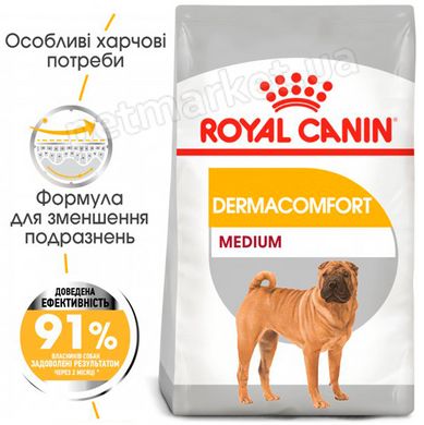 Royal Canin Medium DERMACOMFORT - корм для собак середніх порід з чутливою шкірою - 10 кг % Petmarket