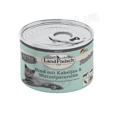 LandFleisch PASTETE RIND MIT KABELJAU & WURZELPETERSILIE - консерви для кішок (яловичина/тріска/петрушка) - 100 г Petmarket