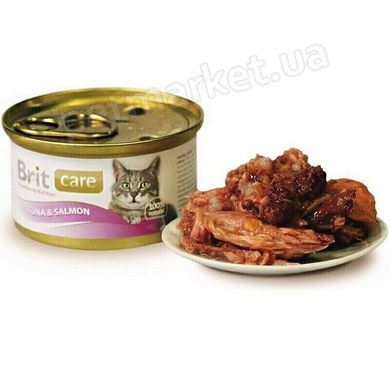 Brit Care Cat TUNA & SALMON - консервы для кошек (тунец/лосось) 80 г Petmarket