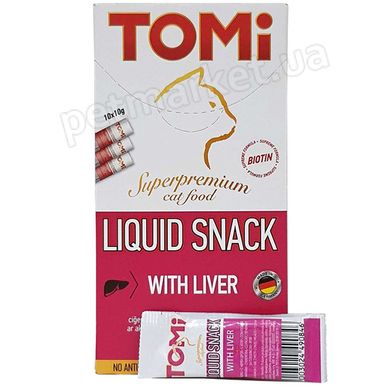 Tomi Liquid Snack Liver & Biotin - рідкі ласощі для котів (печінка/біотин) - 10 г/1 стік Petmarket