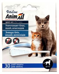 AnimAll VetLine SPOT-ON - капли от блох и клещей для кошек весом до 4 кг Petmarket