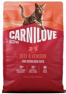Carnilove Active Beef & Venison Sterilised &mdash; беззерновой корм для стерилизованных кошек (говядина/оленина) Petmarket