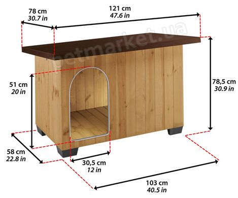 Ferplast BAITA 60 - деревянная будка для собак % Petmarket