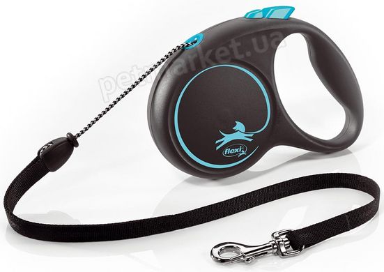 Flexi Black Design - поводок-рулетка с тросом для собак - серебристый, M % Petmarket