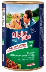 Migliorcane Яловичина/рис/овочі консерви для собак - 1,25 кг Petmarket