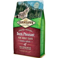 Carnilove Hairball Control Duck & Pheasant беззерновой корм для кошек выведение шерсти (утка/фазан) - 6 кг Petmarket