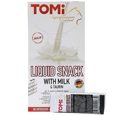 Tomi Liquid Snack Milk & Taurin - рідкі ласощі для котів (молоко/таурин) - 10 г/1 стик Petmarket