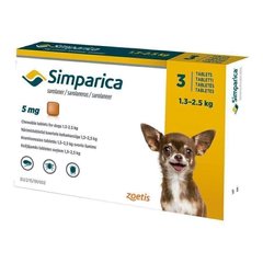 Zoetis Simparica - СІМПАРІКА - таблетка від бліх і кліщів для собак 1,3-2,5 кг - 1 таблетка Petmarket
