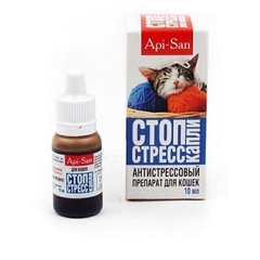 Api-San/Apicenna СТОП-СТРЕСС - успокаивающие капли для кошек - 30 мл Petmarket