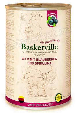 Baskerville Sensitive ОЛЕНИНА/ЧОРНИЦЯ - консерви для собак - 800 г Petmarket