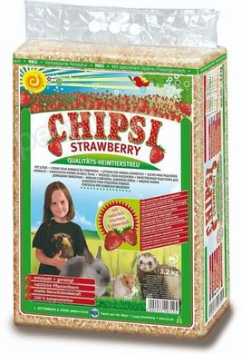 Chipsi STRAWBERRY - Полуниця - триса для гризунів і тхорів - 3,2 кг Petmarket