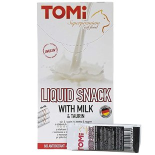 Tomi Liquid Snack Milk & Taurin - рідкі ласощі для котів (молоко/таурин) - 10 г/1 стик Petmarket