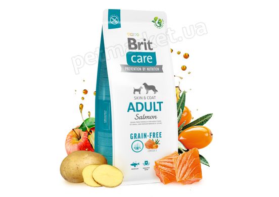 Brit Care Dog Grain-free Adult - беззерновий корм для собак малих/середніх порід (лосось), 12 кг Petmarket