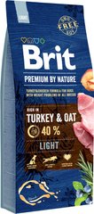 Brit Premium LIGHT Turkey & Oat - корм для собак с избыточным весом (индейка/овес) - 15 кг Petmarket