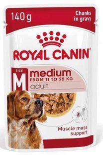 Royal Canin Medium ADULT - консервы для собак средних пород (кусочки в соусе) - 140 г Petmarket