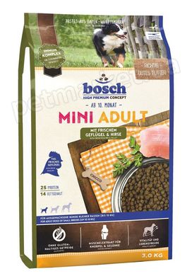 Bosch HPC ADULT MINI Poultry & Millet - корм для собак мелких пород (птица/просо) - 3 кг Petmarket