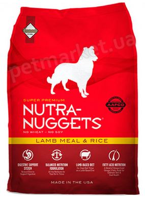 Nutra Nuggets Lamb & Rice - корм для собак (ягня/рис) - 3 кг Petmarket
