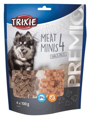 Trixie PREMIO 4 Meat Minis - лакомство для собак (курица/утка/говядина/баранина) - 4 x 100 г Petmarket