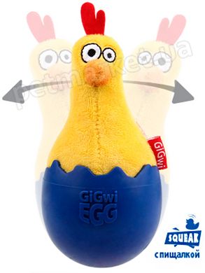 GiGwi Egg Цыпленок-неваляшка - игрушка для собак, 14 см Petmarket