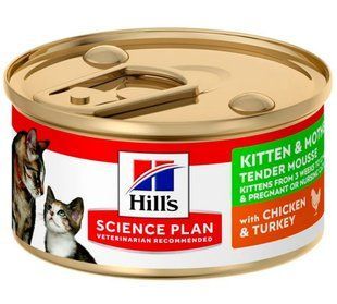 Hill's Science Plan Feline Kitten&Mother  - влажный корм для котят и беременных/кормящих кошек (курица/индейка) - 85 г Petmarket