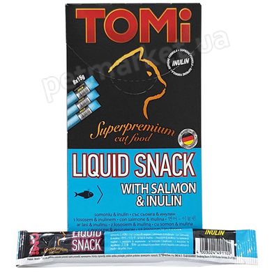Tomi Liquid Snack Salmon & Inulin - рідкі ласощі для котів (лосось/інулін) - 15 г/1 стик Petmarket