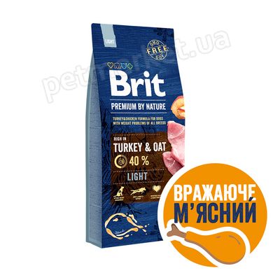Brit Premium LIGHT Turkey & Oat - корм для собак з надмірною вагою (індичка/овес) - 15 кг Petmarket
