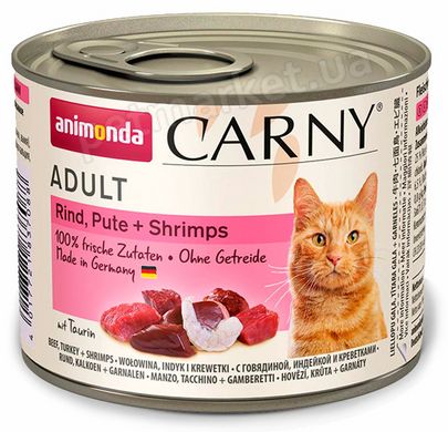 Animonda Carny Adult Beef & Turkey & Shrimps - консерви для котів (яловичина/індичка/креветки) Petmarket