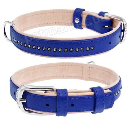 Collar BRILLIANCE Premium - кожаный ошейник со стразами для собак - 38-50 см % РАСПРОДАЖА Petmarket