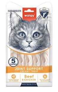 Wanpy Functional Creamy Lickable Treat Joint Support Beef & Chicken - жидкое лакомство для здоровья суставов кошек (говядина/курица) Petmarket