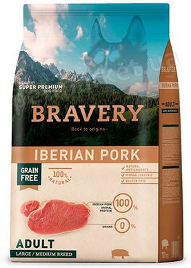 Bravery Iberian Pork Large/Medium сухий корм для собак cередніх та великих порід (свинина), 4 кг Petmarket