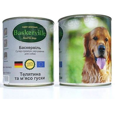 Baskerville ТЕЛЯТИНА/ГУСАК - консерви для собак - 400 г Petmarket