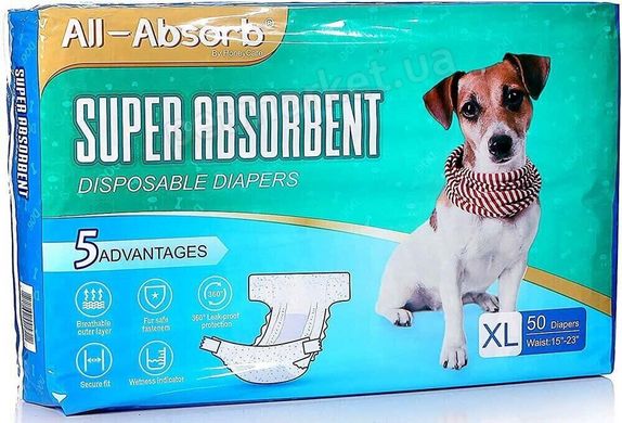 All Absorb SUPER ABSORBENT - подгузники для собак - XL Petmarket