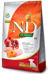N&D Pumpkin Puppy Mini Chicken & Pomegranate беззерновий корм для цуценят міні порід (курка/гранат) - 7 кг Petmarket