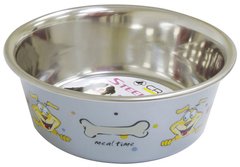 Croci WOOF - металлическая миска для собак, 430 мл - Белый Petmarket