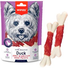 Wanpy Duck Jerky & Calcium Bone Twists - Кістка з в'яленою качкою та кальцієм - ласощі для собак Petmarket