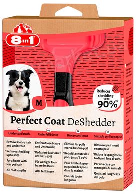 8in1 Perfect Coat DESHEDDER M - инструмент для вычесывания подшерстка собак до 25 кг Petmarket