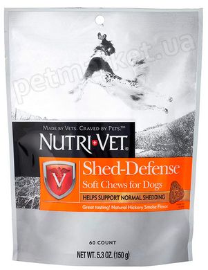 Nutri-Vet Shed-Defense Soft Chews м'які таблетки для здоров'я шерсті собак - 60 табл. Petmarket